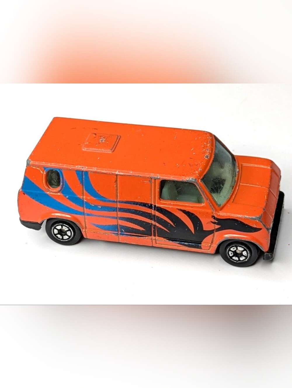 Vintage Yatming - No 1501 Ford Econoline Van - Orange with Graphics DieCast